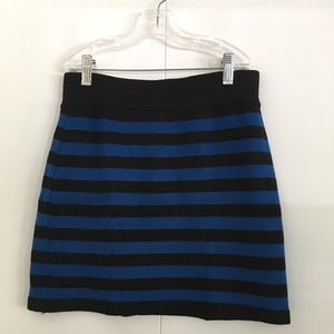 Forever 21 Blue and Black Stripe Pencil Skirt